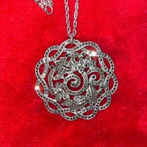 Speidel vintage marcasite Sterling chain necklace